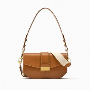 Zara Brown Tan Shoulder Crossbody Bag